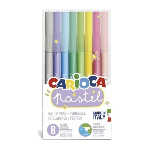 Carioca Pastel Süper Yıkanabilir 8'li Keçeli Kalem Seti