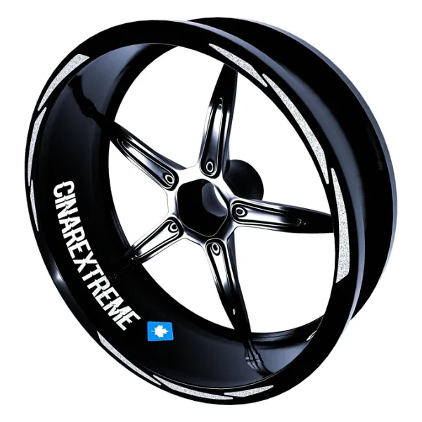 Çınar Extreme 3 Parça Tasarımlı Reflektif Gri Jant Şeridi Sticker
