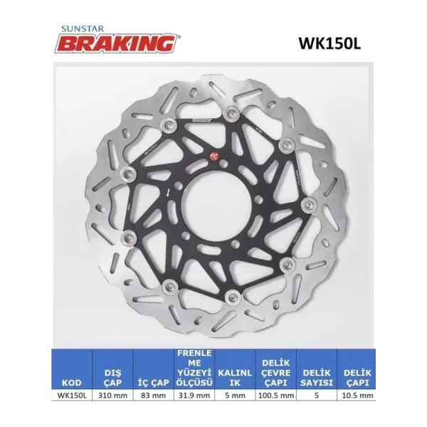 Dalgalı Performans Fren Diski Trıumph Thruxton R 1200Cc Ön Sol 2016-2017