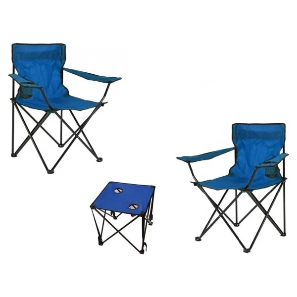 Depolife Çantalı Katlanır Kamp Piknik Koltuğu Masa Seti Bahçe Plaj Masalı Sandalye Takımı Bardaklı Askılı Set