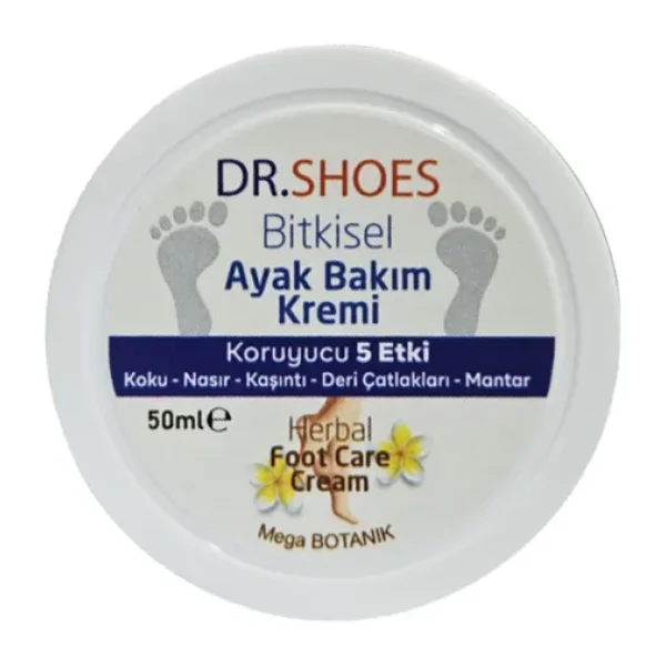 DR. SHOES Bitkisel Ayak Bakım Kremi - Ayak Koku Karşıtı Krem 50 Ml. Koruyucu 5 Etki 2 Adet