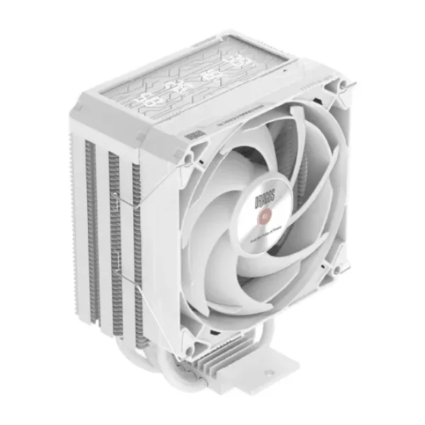 Dragos DIGITAL Isı Göstergeli 4 Isı Borulu 3000RPM 220W Intel & AMD Beyaz Kule Tipi CPU Soğutucu
