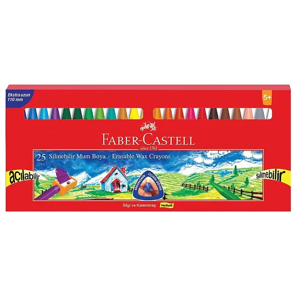 Faber Castell 25 Renk Silinebilir Mum Boya / 5281122725
