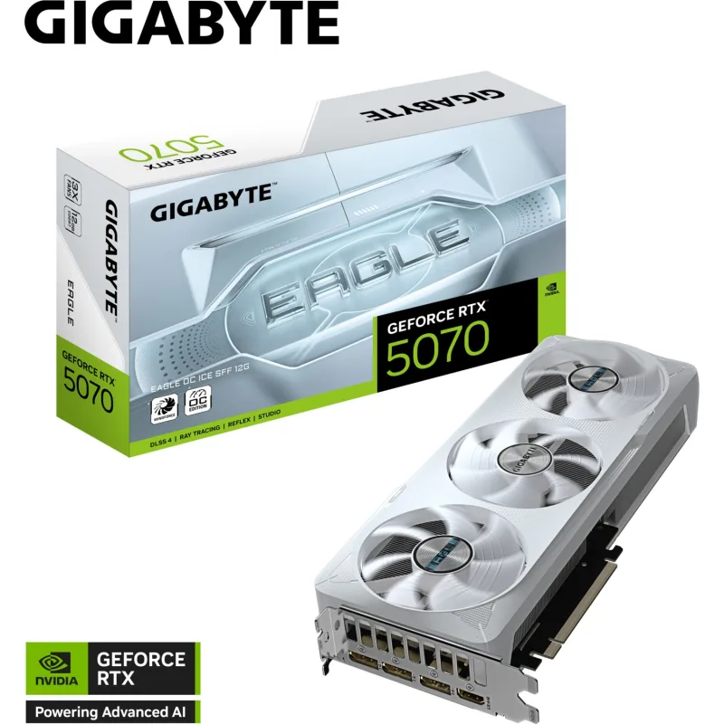 Gigabyte RTX 5070 Eagle OC Ice SFF 12G GV-N5070EAGLEOC ICE-12GD 192 Bit GDDR7 12 GB Ekran Kartı
