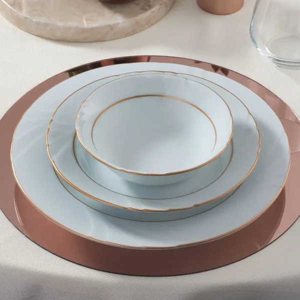 Güral Porselen Soprano Çift Altın Yaldız 20 cm 6'lı Pasta Tabağı