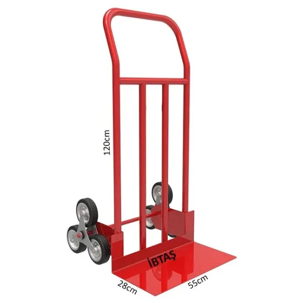 İbtaş 3 Tekerlekli 250 Kg Ergonomik Merdiven Çıkabilen Koli, Eşya, Yük Taşıma El Arabası