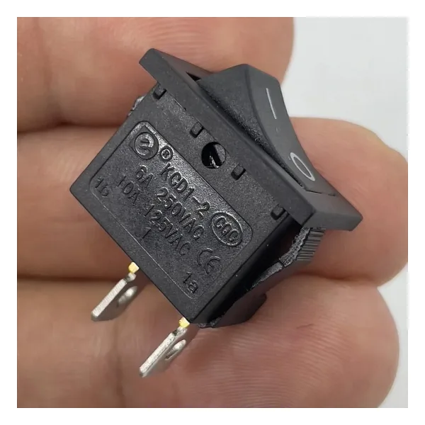IC-124 Mini Işıksız Yaylı Anahtar 2P Off-Mom Siyah