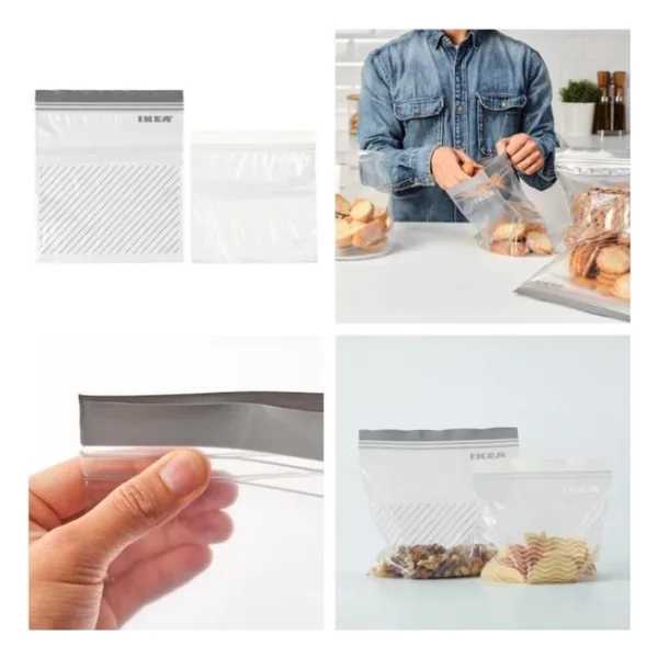 IKEA Istad Buzdolabı Poşeti Saklama Kabı 50 Adet Gribeyaz - Renkli