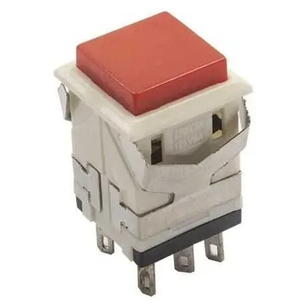 KD2-23 19mm Işıksız Anahtarlı Push Buton - Kırmızı