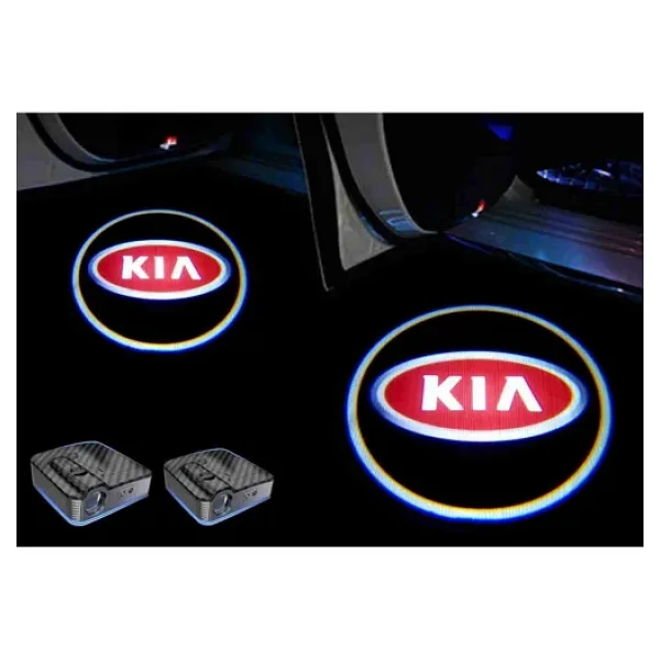 Kia Araçlar İçin Pilli Yapıştırmalı Kapı Altı Led Logo