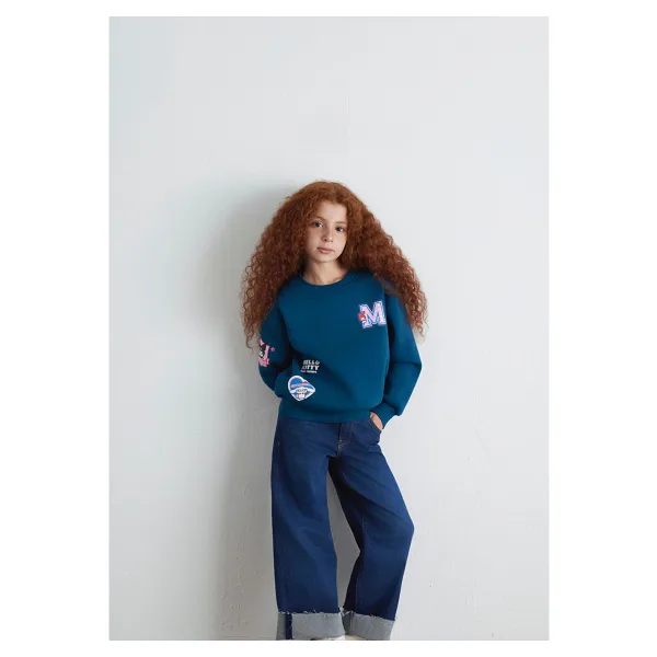 Mavi Hello Kitty Baskılı 7S10164 Çocuk Sweatshirt