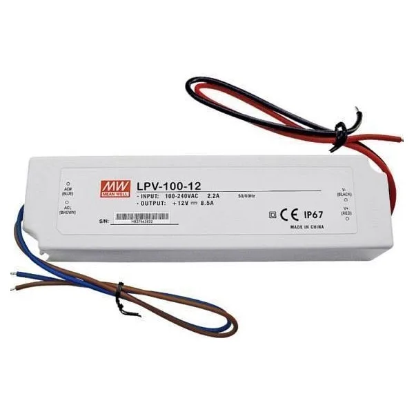 Mean Well LPV-100-12 12VDC 8.5AMP IP67 Güç Kaynağı