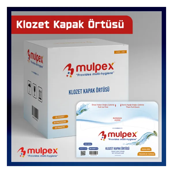 Mulpex Hijyenik Klozet Kapak Ortusu 3 Pkt. : 750 Adet (100 Seluloz)