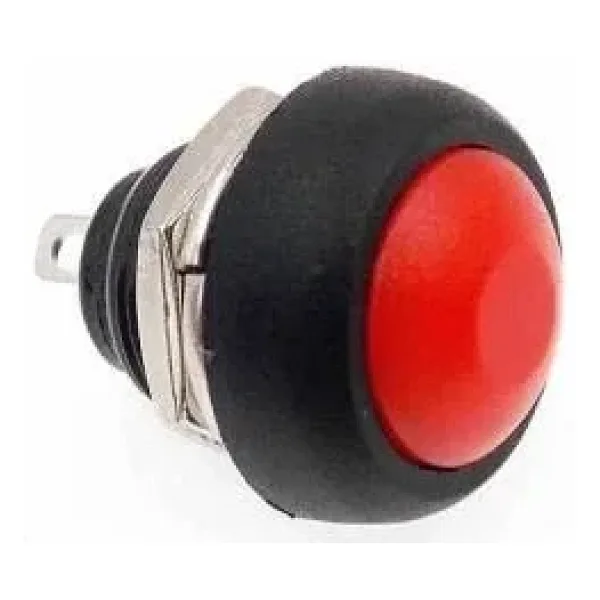 PBS-33B 12mm Push Buton - Kırmızı
