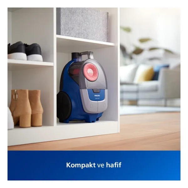 Philips 2000 Serisi Torbasız Elektrikli Süpürge 750W Güçlü Emiş Teknolojisi ve 1.3L Toz Haznesi - Gökmavisi