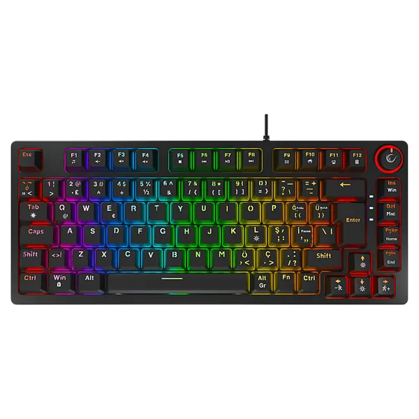 Rampage Enigma 75 RGB TKL Red Switch Kablolu Mekanik Oyuncu Klavyesi