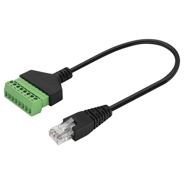 RJ45 Erkek - 8 Pin Vidalı Terminal Dönüştürücü Kablo - 30cm