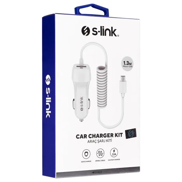 S-link Swapp SW-C535 Micro USB Kablolu Araç Şarj Aleti