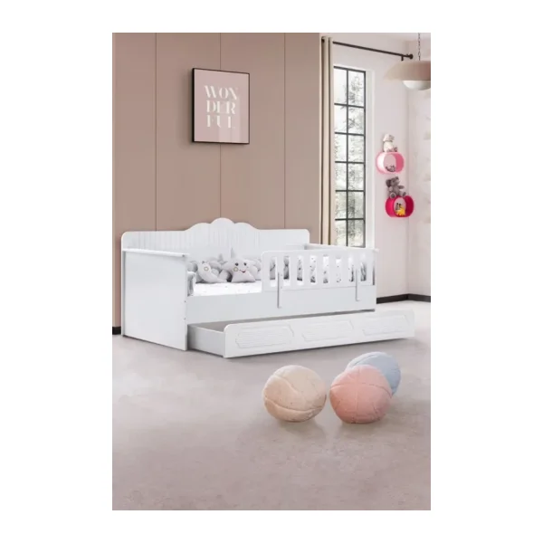 Setay Mobilya Flower Beyaz 90x190 cm Yavrulu Montessori Karyola