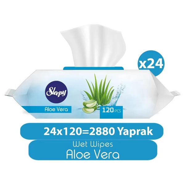 Sleepy Aloe Vera 120 Yaprak 24'lü Paket Islak Mendil