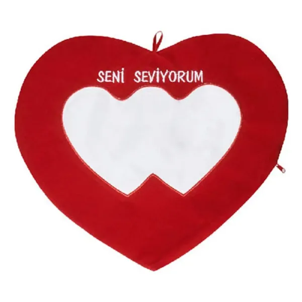Sublimasyon Kalp Aşk Yastığı - Seni Seviyorum