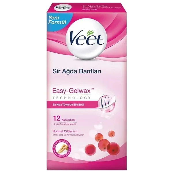 Veet Professional Normal Ciltler için Bacak ve Vücut Bölgesine Özel 12'li Sir Ağda Bandı