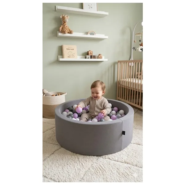 Wellgro Bubble Pops Gri Top Havuzu -Gri/Lila/Beyaz Top