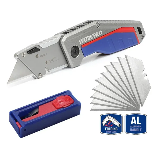 Workpro WP211012 Alüminyum Katlanır Maket Bıçağı