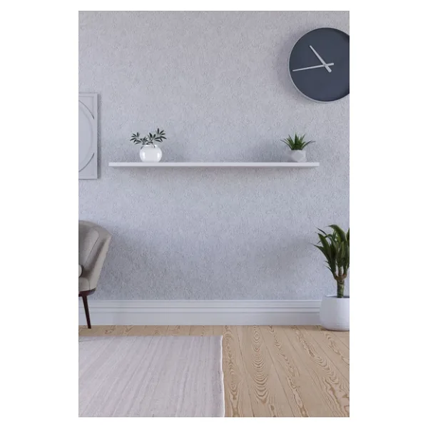 yankı-byeg 100 Cm Mat Beyaz Mdf Uçan Duvar Rafı Gizli Bağlantı Kitaplık