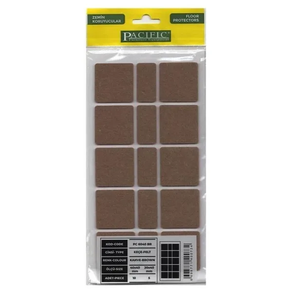 Yapışkanlı Keçe Zemin Koruyucusu 40x40 Mm-5 adet