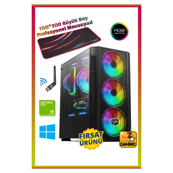 Zeiron Acx17 Ryzen 5 5500 16gb 512gb Nvme M.2 Ssd Gtx1050ti Oyuncu Masaüstü Bilgisayar