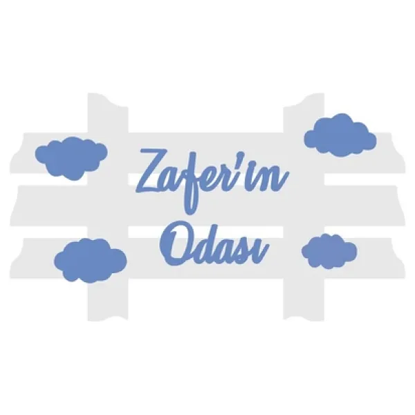 Ahşap Erkek Bebek Kapı Süsü Odası