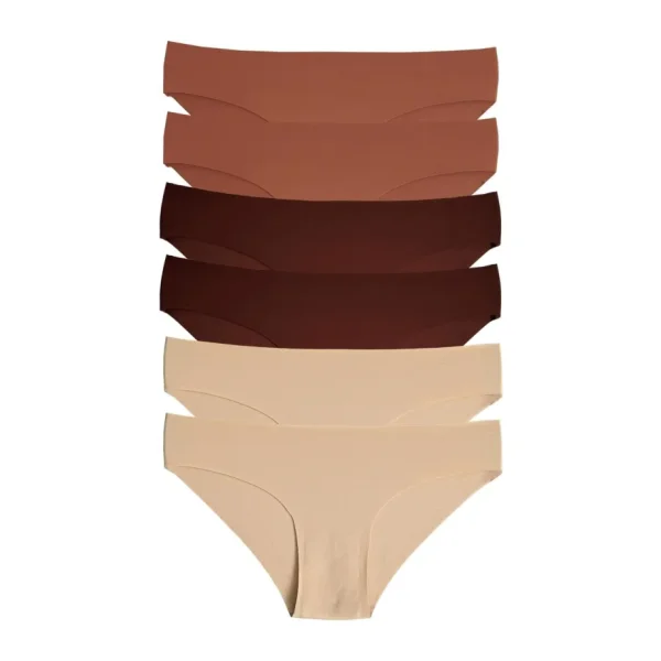 ALYA UNDERWEAR Basic Lazer Kesim Kadın Bikini Külot Dikişsiz Kadın Slip - Ultra Esnek ve Rahat 6'lı Paket A08 M