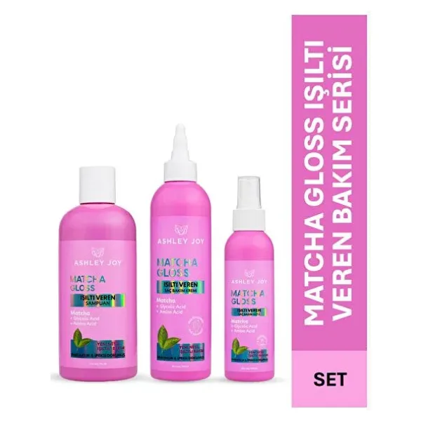 Ashley Joy Matcha Gloss Işıltı Veren 3'lü Saç Bakım Seti