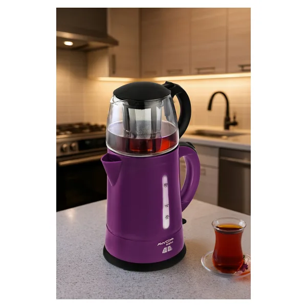 Awox Teaplus Mürdüm 2000 W Cam Demlikli Çay Makinesi