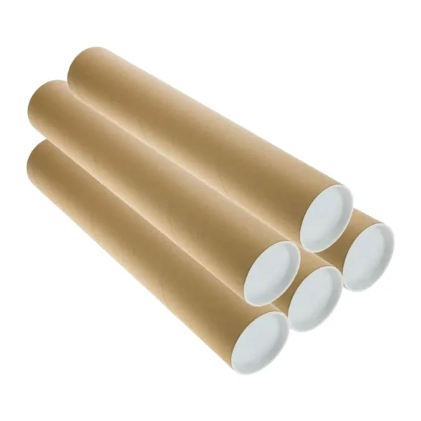 BEYLİNİ 5 ADET Postüp Kapaklı Silindir Kutu Karton Rulo Gönderi Poster Afiş Harita Tüpü Gönderi Kutuları (100 Cm)