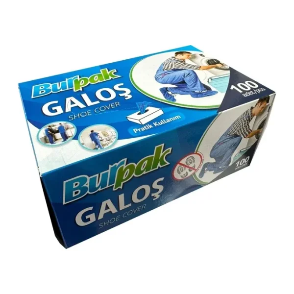 Bıurpak Tek Kullanımlık Kalın Pratik Kutulu Galoş - Mavi - 100 Adetlik 1 Paket