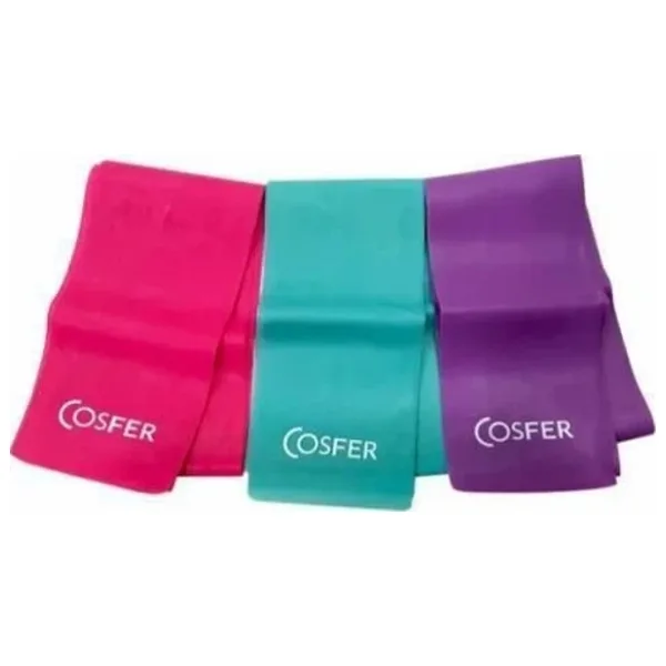 Cosfer 3'lü 120 Cm X 7,5 Cm Pilates Bandı Pilates Lastiği