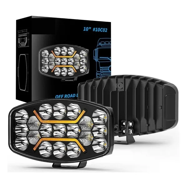DEKOHOP Kamyon Tır Traktör Off Road Jeep 10 inç Oval Sis Farı Çalışma Lambası 12-24 Volt Metal Kasa