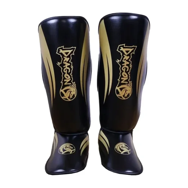 DragonDo 40716-P Kaval Ayak Koruyucu Siyah Gold Kick Boks Kaval Koruyucu
