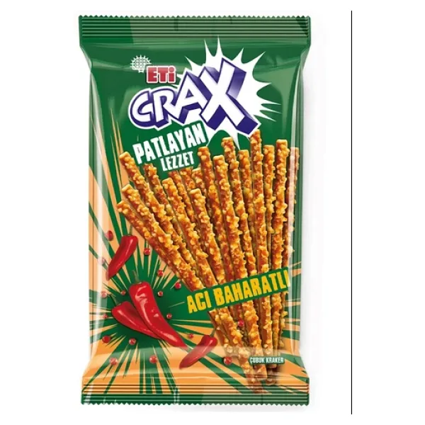 Eti Crax Patlayan Lezzet 50 gr Acı Baharatlı Çubuk Kraker