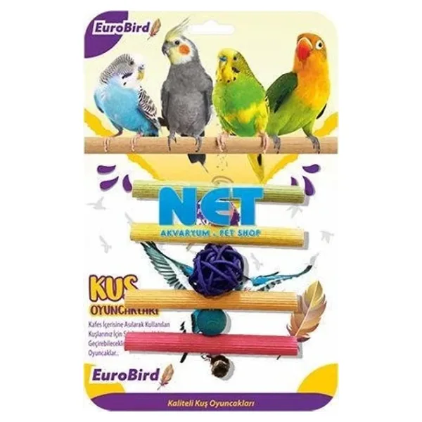 EuroBird Kuş Oyuncağı Renkli Dörtlü Tahta Merdiven