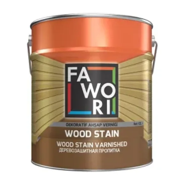 Fawori Wood Stain Vernikli Ahşap Koruyucu 12 Lt - Açık Meşe