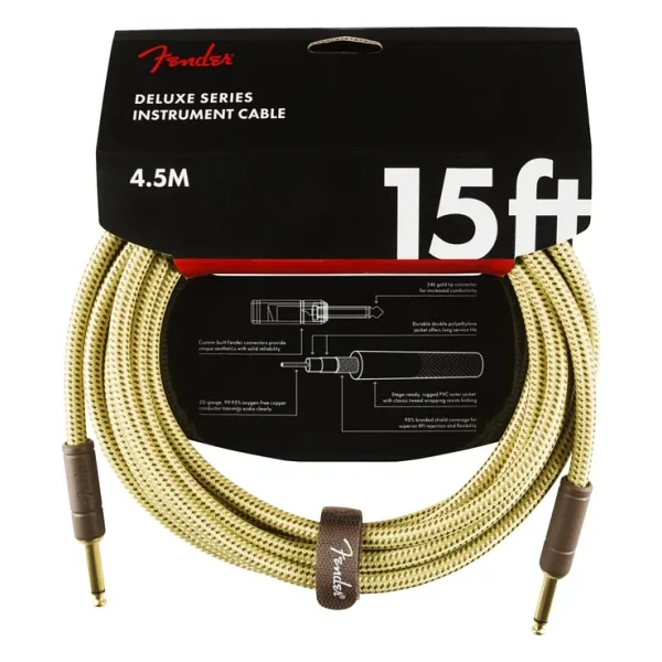 Fender Deluxe Düz/Düz Uçlu 4m Tweed Enstrüman Kablosu