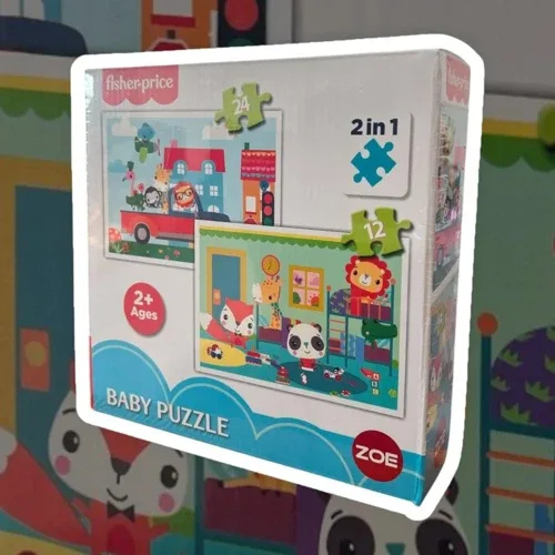 Fisher Price Bebek Puzzle baby puzzle 2 in 1 24 ve 12 parça 2+ yaş 1 kutu