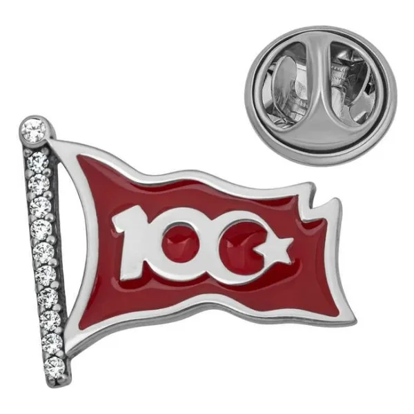 Gümüş Ay Yıldız 100.Yıl Rozet SL7122