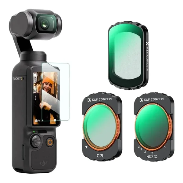 K&F CONCEPT Magnetic CPL + Black Mist 1/4 + ND2-32 Filter ( DJI Osmo Pocket 3 combo Uyumlu )
