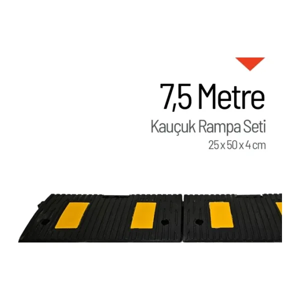 Kauçuk Rampa, Otopark Rampası, Kaldırım Rampası 25 x 50 x 4 cm 7,5 Metre