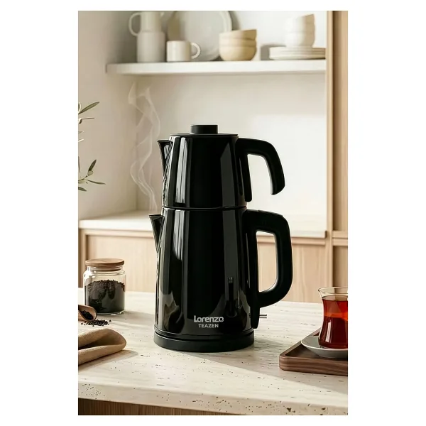 Lorenzo Teazen 2in1 LRZ-1021 Siyah Çelik Çay Makinesi