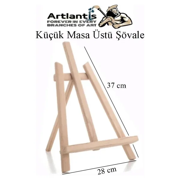 Masa Üstü Şövale 1 Adet Küçük Şövalye 28x37 cm Çam Ağacından İmal Edilmiştir Sanatsal Tuval Sergi